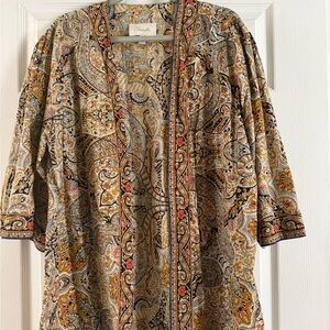 Cleobella Paisley Kimono Jacket in Mustard, Light Blue, Black